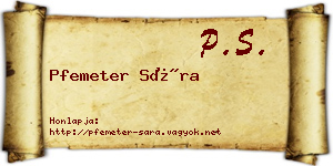 Pfemeter Sára névjegykártya