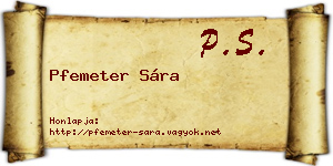Pfemeter Sára névjegykártya