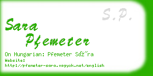 sara pfemeter business card